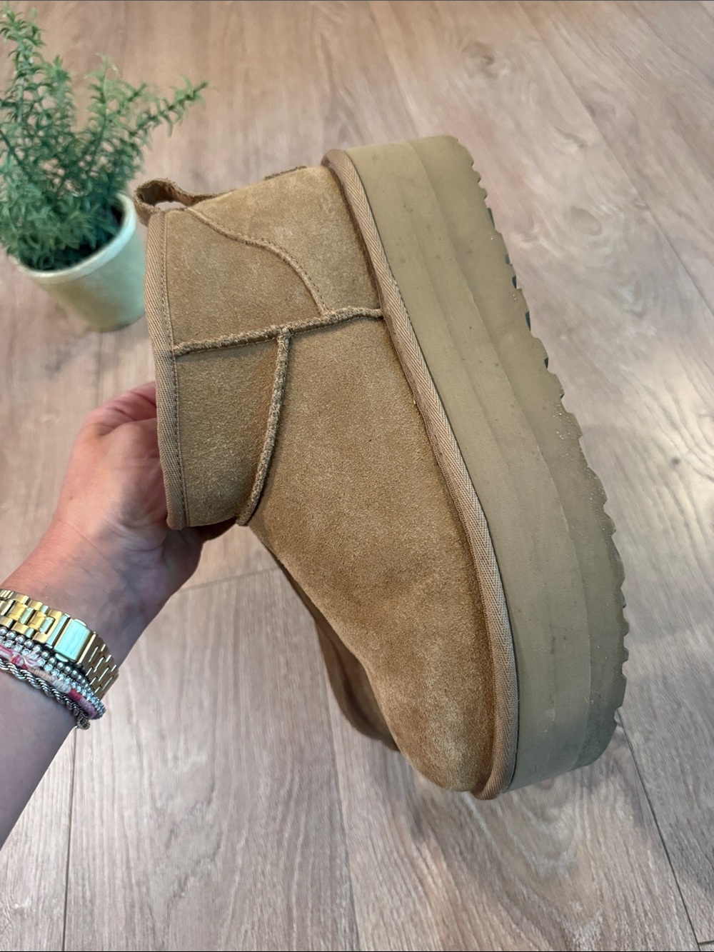 UGG ULTRA MINI PLATFORM BOOTS IN CHESTNUT EEEUC SIZE 10 - Picture 6 of 11